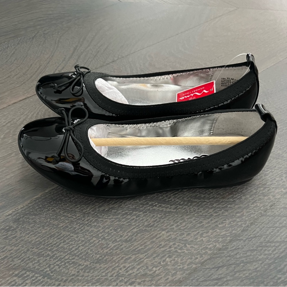 Girls Black Patent Leather Nina Esther Ballet Flats - Size 3.5 Kids